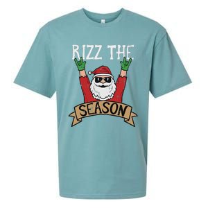 Rizz The Season Funny Christmas Santa Rock Xmas Rocker Sueded Cloud Jersey T-Shirt