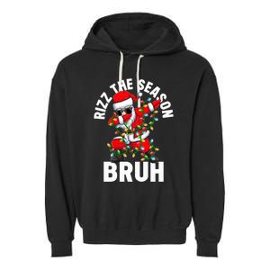 Rizz The Season Bruh Christmas Rizzmas Santa Claus Rizzler Garment-Dyed Fleece Hoodie