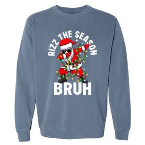 Rizz The Season Bruh Christmas Rizzmas Santa Claus Rizzler Garment-Dyed Sweatshirt