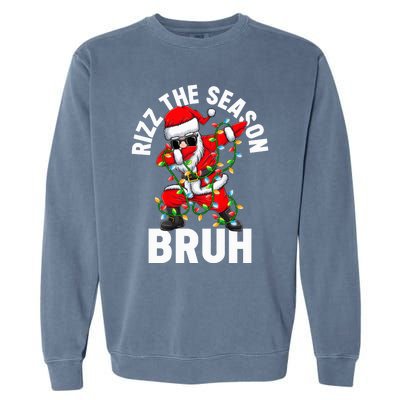 Rizz The Season Bruh Christmas Rizzmas Santa Claus Rizzler Garment-Dyed Sweatshirt