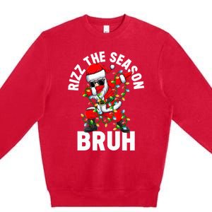 Rizz The Season Bruh Christmas Rizzmas Santa Claus Rizzler Premium Crewneck Sweatshirt