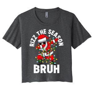 Rizz The Season Bruh Christmas Rizzmas Santa Claus Rizzler Women's Crop Top Tee