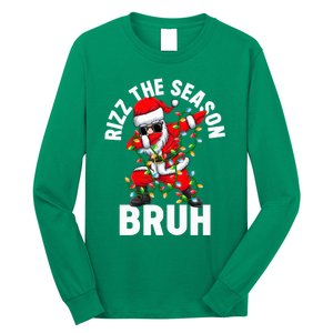 Rizz The Season Bruh Christmas Rizzmas Santa Claus Rizzler Long Sleeve Shirt