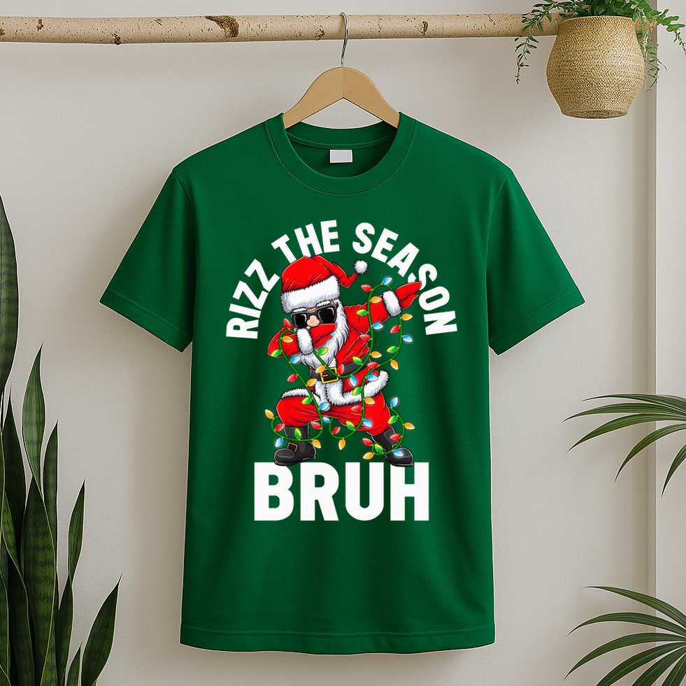 Rizz The Season Bruh Christmas Rizzmas Santa Claus Rizzler T-Shirt