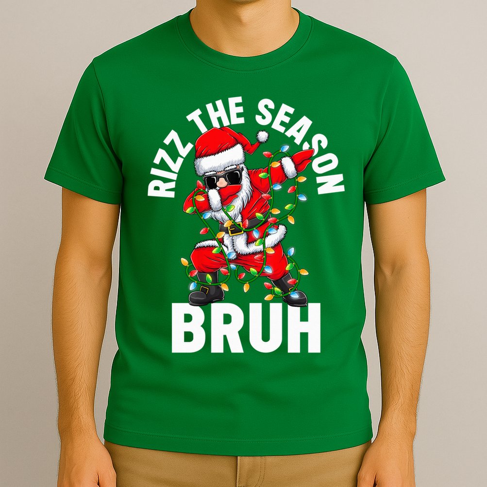 Rizz The Season Bruh Christmas Rizzmas Santa Claus Rizzler T-Shirt