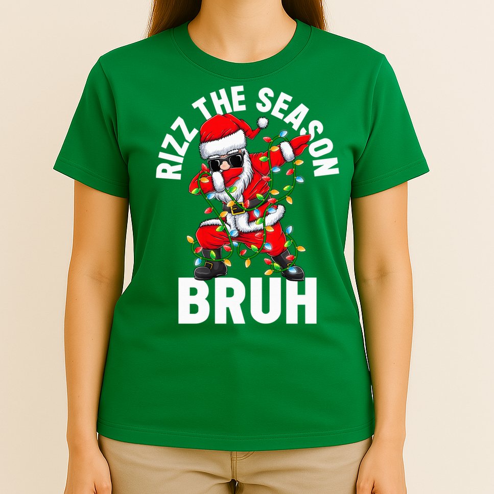Rizz The Season Bruh Christmas Rizzmas Santa Claus Rizzler T-Shirt
