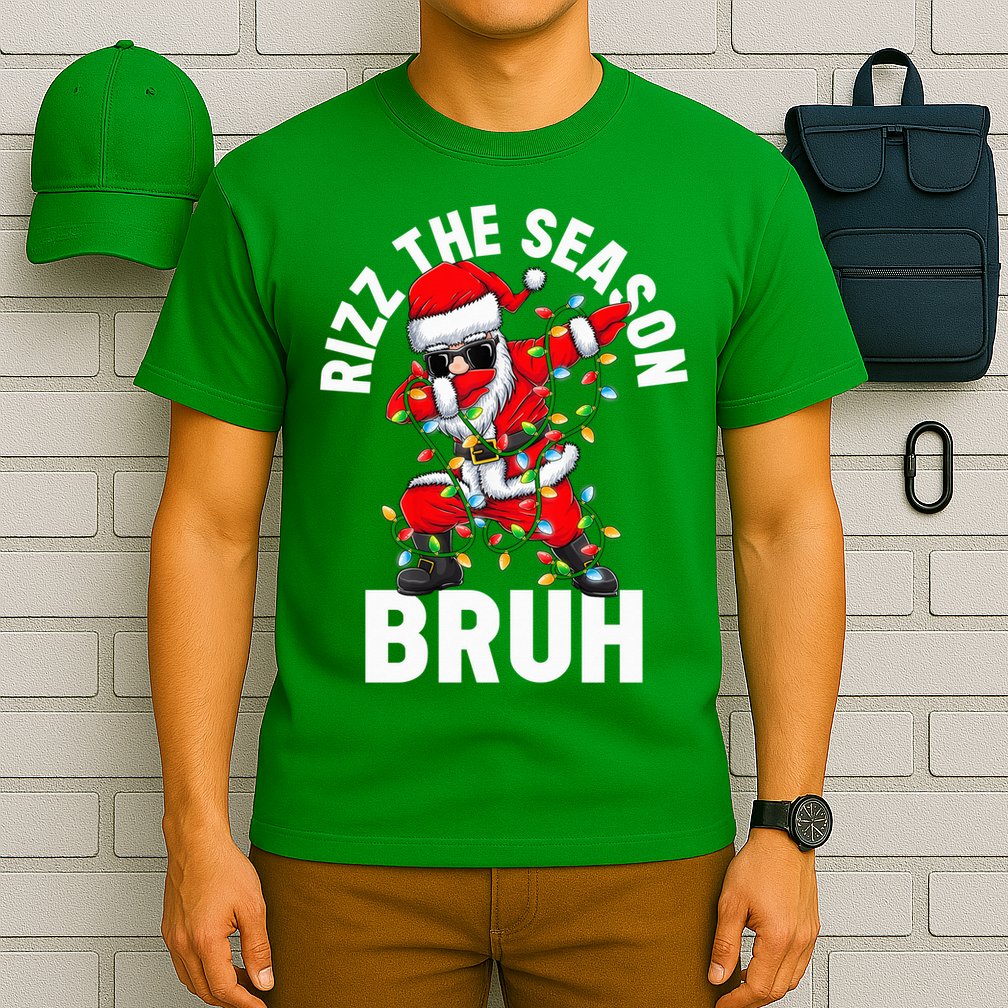Rizz The Season Bruh Christmas Rizzmas Santa Claus Rizzler T-Shirt