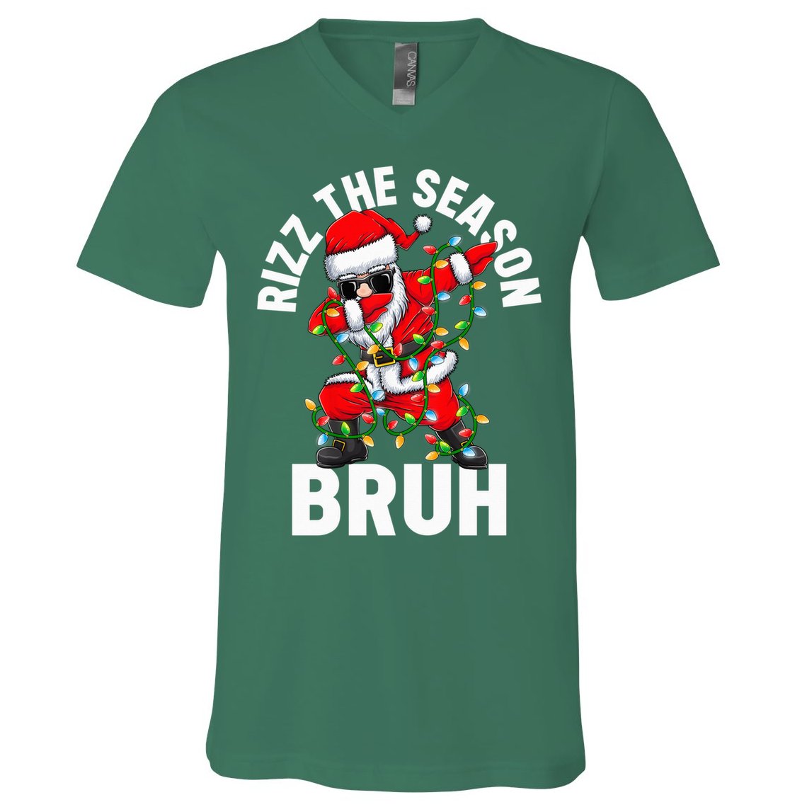 Rizz The Season Bruh Christmas Rizzmas Santa Claus Rizzler V-Neck T-Shirt