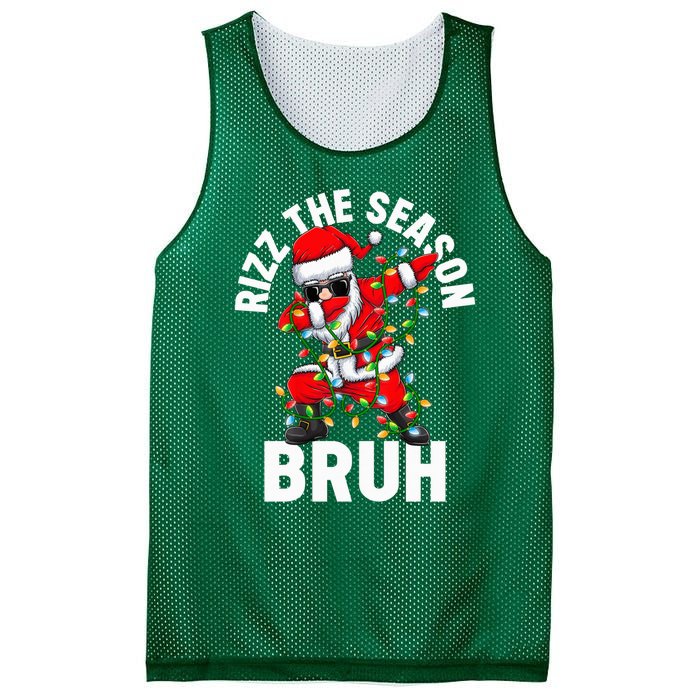 Rizz The Season Bruh Christmas Rizzmas Santa Claus Rizzler Mesh Reversible Basketball Jersey Tank