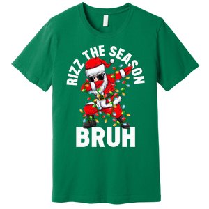 Rizz The Season Bruh Christmas Rizzmas Santa Claus Rizzler Premium T-Shirt