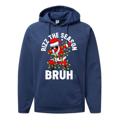 Rizz The Season Bruh Christmas Rizzmas Santa Claus Rizzler Performance Fleece Hoodie