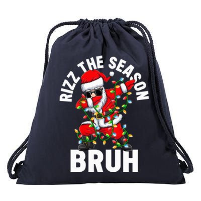 Rizz The Season Bruh Christmas Rizzmas Santa Claus Rizzler Drawstring Bag