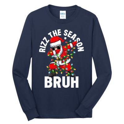 Rizz The Season Bruh Christmas Rizzmas Santa Claus Rizzler Tall Long Sleeve T-Shirt