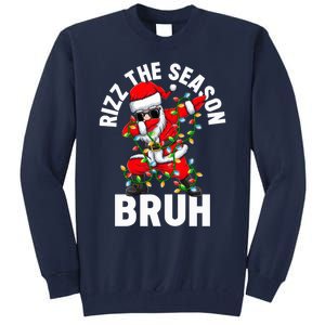 Rizz The Season Bruh Christmas Rizzmas Santa Claus Rizzler Tall Sweatshirt