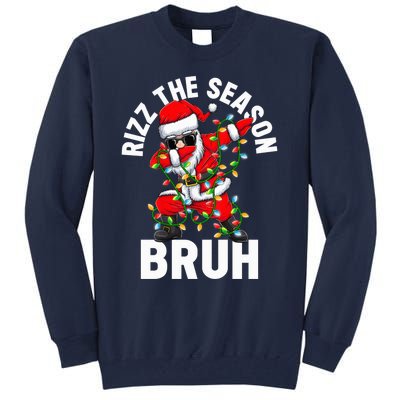 Rizz The Season Bruh Christmas Rizzmas Santa Claus Rizzler Tall Sweatshirt