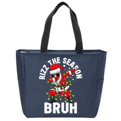 Rizz The Season Bruh Christmas Rizzmas Santa Claus Rizzler Zip Tote Bag