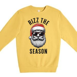 Rizz The Season Silly Christmas Funny Santa Premium Crewneck Sweatshirt