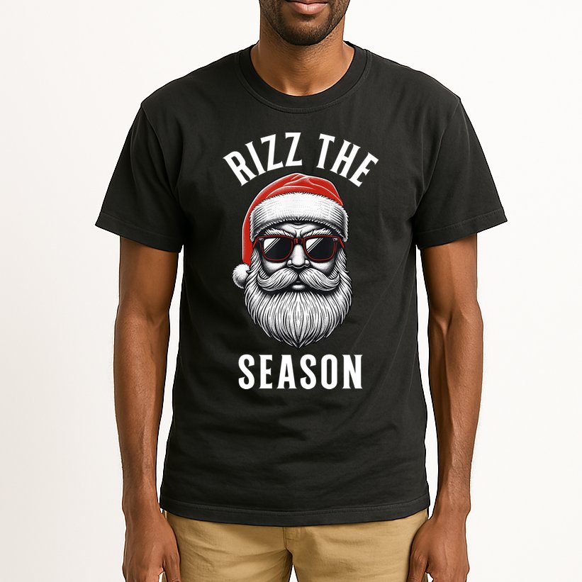 Rizz The Season Silly Christmas Funny Santa Tall T-Shirt