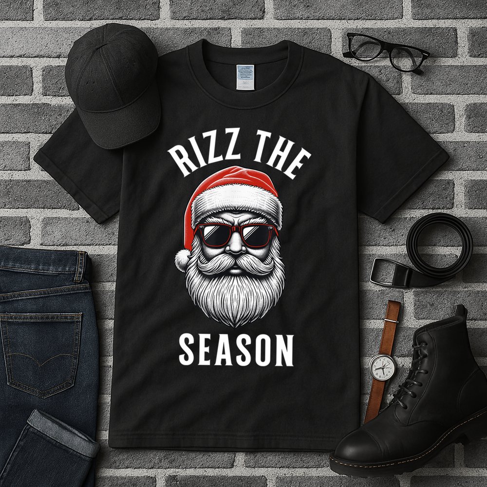 Rizz The Season Silly Christmas Funny Santa Tall T-Shirt