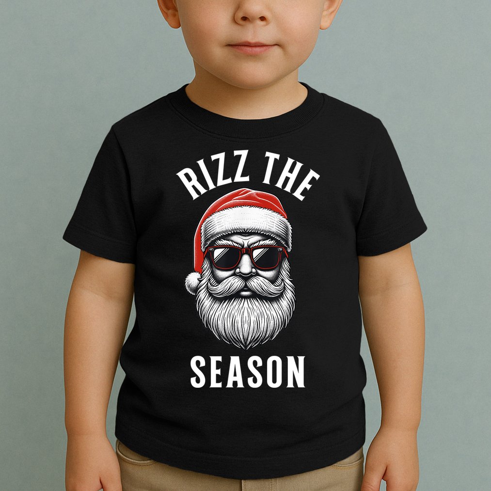 Rizz The Season Silly Christmas Funny Santa Toddler T-Shirt
