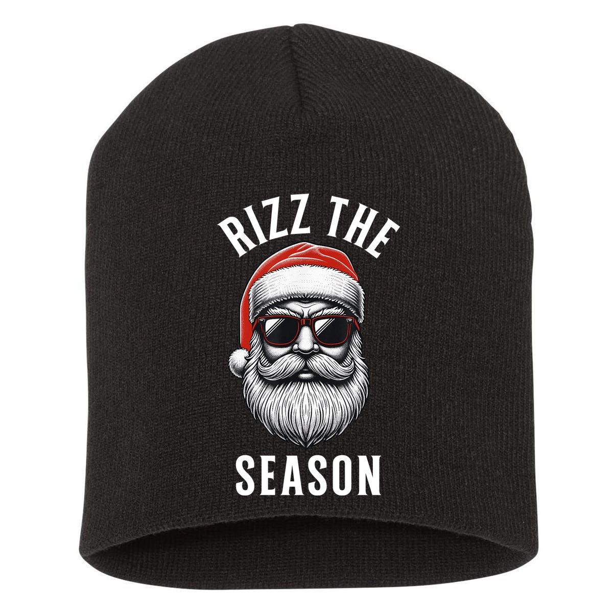 Rizz The Season Silly Christmas Funny Santa Short Acrylic Beanie