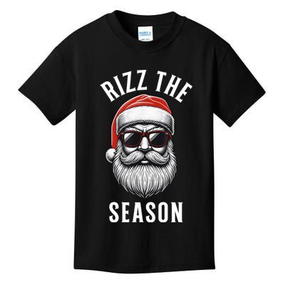 Rizz The Season Silly Christmas Funny Santa Kids T-Shirt