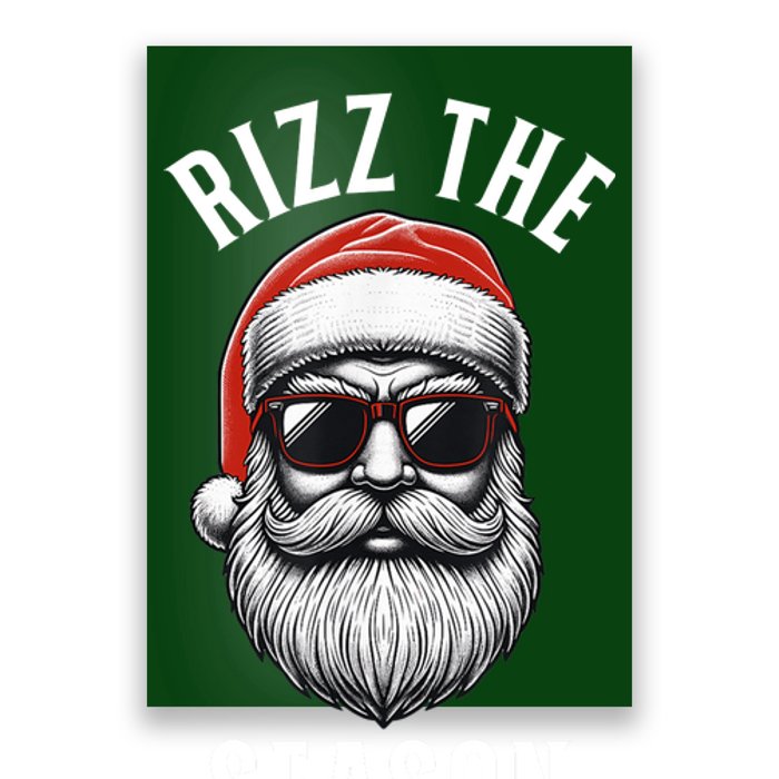 Rizz The Season Silly Christmas Funny Santa Poster