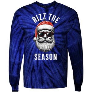 Rizz The Season Silly Christmas Funny Santa Tie-Dye Long Sleeve Shirt