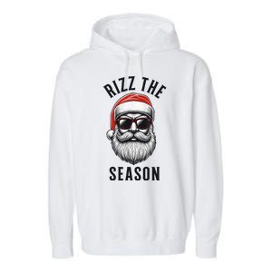 Rizz The Season Silly Christmas Funny Santa Garment-Dyed Fleece Hoodie