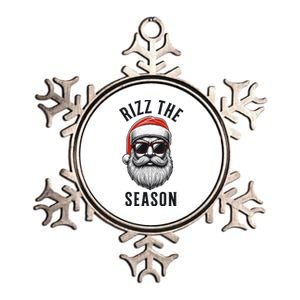 Rizz The Season Silly Christmas Funny Santa Metallic Star Ornament