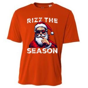 Rizz The Season Funny Santa Joke White Elephant Christmas Cooling Performance Crew T-Shirt