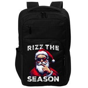 Rizz The Season Funny Santa Joke White Elephant Christmas Impact Tech Backpack