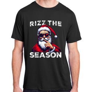 Rizz The Season Funny Santa Joke White Elephant Christmas Adult ChromaSoft Performance T-Shirt