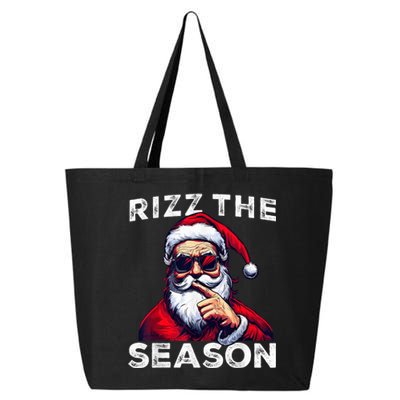 Rizz The Season Funny Santa Joke White Elephant Christmas 25L Jumbo Tote