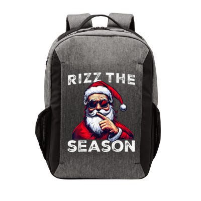 Rizz The Season Funny Santa Joke White Elephant Christmas Vector Backpack