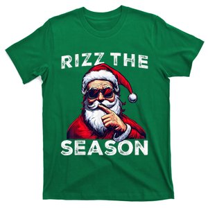 Rizz The Season Funny Santa Joke White Elephant Christmas T-Shirt