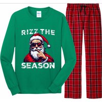 Rizz The Season Funny Santa Joke White Elephant Christmas Long Sleeve Pajama Set