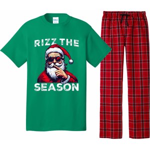 Rizz The Season Funny Santa Joke White Elephant Christmas Pajama Set