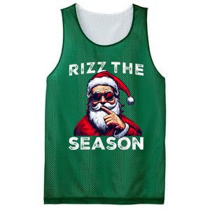 Rizz The Season Funny Santa Joke White Elephant Christmas Mesh Reversible Basketball Jersey Tank