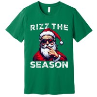 Rizz The Season Funny Santa Joke White Elephant Christmas Premium T-Shirt