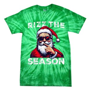 Rizz The Season Funny Santa Joke White Elephant Christmas Tie-Dye T-Shirt