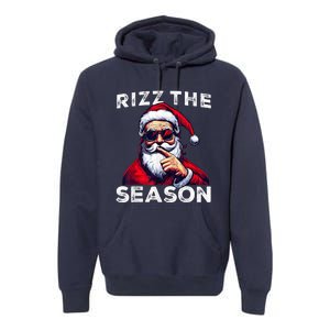 Rizz The Season Funny Santa Joke White Elephant Christmas Premium Hoodie