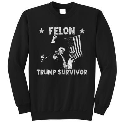 Retro Trump Survivor 2024 American Flag Trump Supporters Sweatshirt