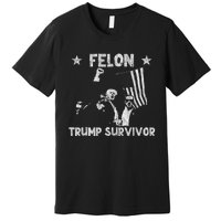 Retro Trump Survivor 2024 American Flag Trump Supporters Premium T-Shirt