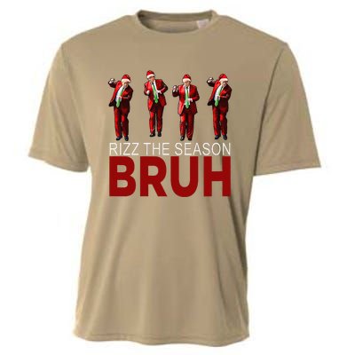 Rizz The Season Bruh Funny Maga Santa Trump Dance Christmas Cooling Performance Crew T-Shirt