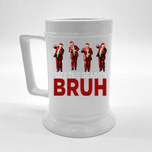 Rizz The Season Bruh Funny Maga Santa Trump Dance Christmas Beer Stein