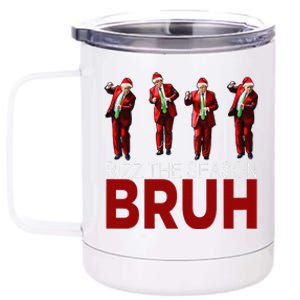 Rizz The Season Bruh Funny Maga Santa Trump Dance Christmas 12 oz Stainless Steel Tumbler Cup