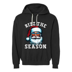 Rizz The Season Funny Christmas Rizzmas Santa Claus Rizzler Garment-Dyed Fleece Hoodie