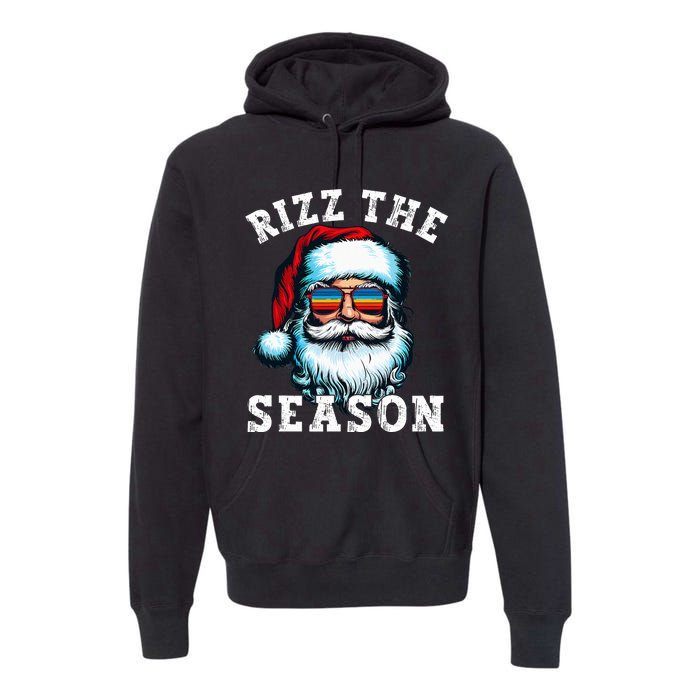 Rizz The Season Funny Christmas Rizzmas Santa Claus Rizzler Premium Hoodie