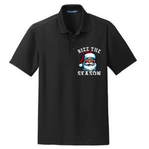 Rizz The Season Funny Christmas Rizzmas Santa Claus Rizzler Dry Zone Grid Polo